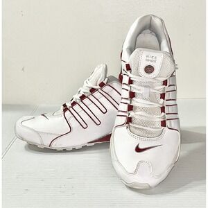 Nike Shox NZ Sneakers Mens 10.5 Leather White University Red Y2K Running Dadcore